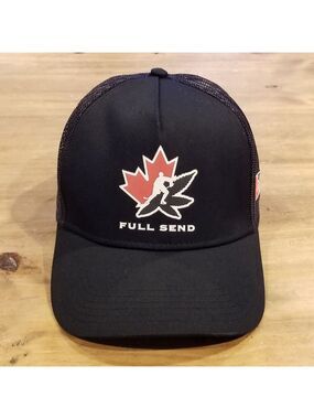 Full Send Hat Snapback Trucker Black Hockey Team Canada